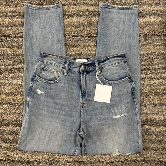 NWT Pistola Presley High Rise Relaxed Roller Jeans in Primetime Sz 27 Revolve - - Picture 9 of 16